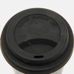 Pre Owned Versace Black & Gray Barocco Travel Mug