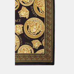 مملوكة مسبقًا Versace Vsc Medusa Amplified Black Multi Cotton Napkin & Placemat Set