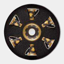 Versace Black/Gold I Love Baroque Espresso Cup and Saucer Set Of 6