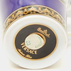 Pre Owned Versace x Rosenthal Blue Porcelain Medusa Tall Cup and Saucer