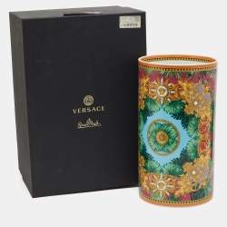 Pre Owned Versace Jungle Animalier Porcelain Vase 30 cm