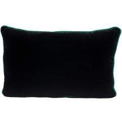 Pre Owned Versace Medusa Green & Black Cotton & Velvet Pillow
