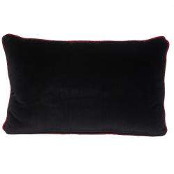 Pre Owned Versace Medusa Red & Black Cotton & Velvet Pillow