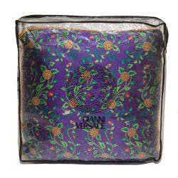 Pre Owned Versace Purple & Yellow Cotton Cushion