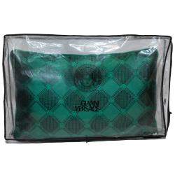 Pre Owned Versace Medusa Green & Black Cotton & Velvet Pillow