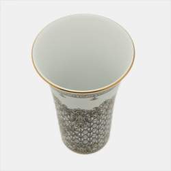 Rosenthal Meets Versace White & Black Margueterie Porcelain Vase