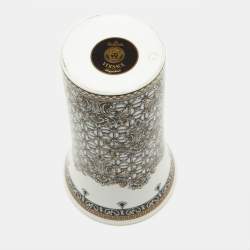 Rosenthal Meets Versace White & Black Margueterie Porcelain Vase
