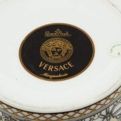Rosenthal Meets Versace White & Black Margueterie Porcelain Vase