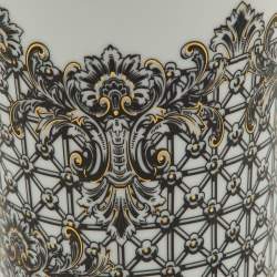 Rosenthal Meets Versace White & Black Margueterie Porcelain Vase