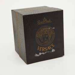 Rosenthal Meets Versace White & Black Margueterie Printed Porcelain Short Vase