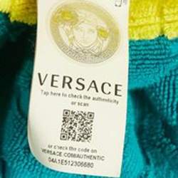 Pre Owned Versace Home Multicolor Terry Baroque Print Belted Bathrobe M