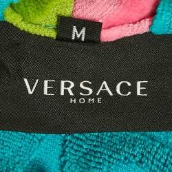 Pre Owned Versace Home Multicolor Terry Baroque Print Belted Bathrobe M