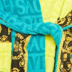 Pre Owned Versace Home Multicolor Terry Baroque Print Belted Bathrobe M