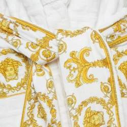 Pre Owned Versace Home Terry Baroque Belted Bathrobe M