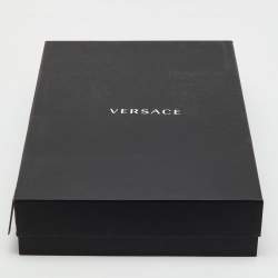 Pre Owned Versace Home White Monogram Terry Cotton Baroque Print Bathrobe L 