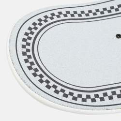 Pre Owned Versace White/Black Logo Print Wood Skateboard