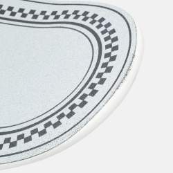 Pre Owned Versace White/Black Logo Print Wood Skateboard