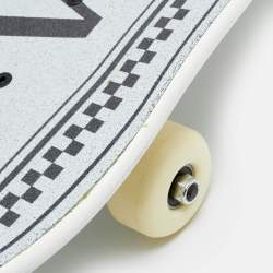 Pre Owned Versace White/Black Logo Print Wood Skateboard