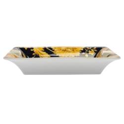 Pre Owned Versace X Rosenthal Dark Blue & Yellow Barocco Vanity Ashtray 16 cm