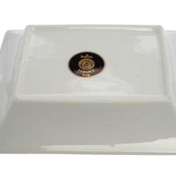 Pre Owned Versace X Rosenthal Dark Blue & Yellow Barocco Vanity Ashtray 16 cm