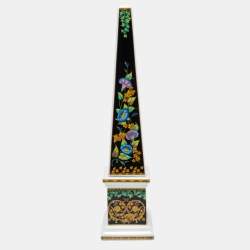 Rosenthal Meets Versace Gold Ivy Floral Print Obelisk 