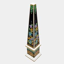Rosenthal Meets Versace Gold Ivy Floral Print Obelisk 