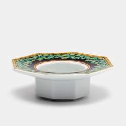 Rosenthal Meets Versace Gold Ivy Floral Print Porcelain Tea Candle Holder