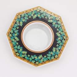 Rosenthal Meets Versace Gold Ivy Floral Print Porcelain Tea Candle Holder