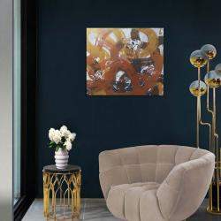 Golden Flow Abstact Painting Original Artwork On Canvas By Viktoria Lapteva, Ukraine,2021 (80 X 90)