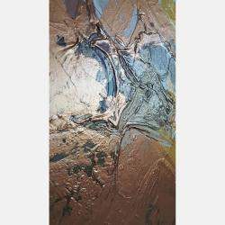 Golden Flow Abstact Painting Original Artwork On Canvas By Viktoria Lapteva, Ukraine,2021 (80 X 90)