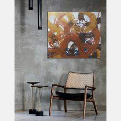 Golden Flow Abstact Painting Original Artwork On Canvas By Viktoria Lapteva, Ukraine,2021 (80 X 90)