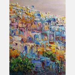 Landscape Santorini, Greece By Viktoria Lapteva, Ukraine,2020 (56 X 95)