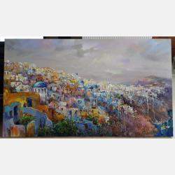 Landscape Santorini, Greece By Viktoria Lapteva, Ukraine,2020 (56 X 95)