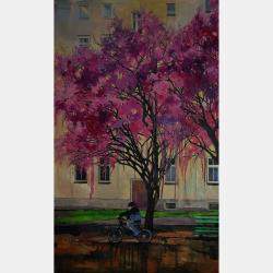 Blossoming. Cyclist By Zhanna Kondratenko, Ukraine,2023 (90 X 75)