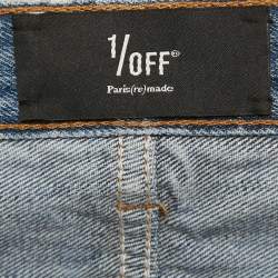 Pre Owned 1/off Blue Denim High Waist Baggy Remade Jeans M Waist 32"