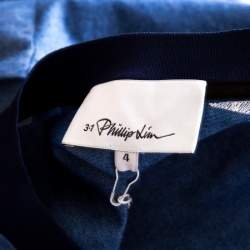 Pre Owned 3.1 Phillip Lim Indigo Floral Embroidered Chambray Box T- Shirt S