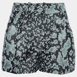 Pre Owned 3.1 Phillip Lim Black Digital Anaconda Pattern Jacquard High Waist Shorts S