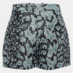 Pre Owned 3.1 Phillip Lim Black Digital Anaconda Pattern Jacquard High Waist Shorts S