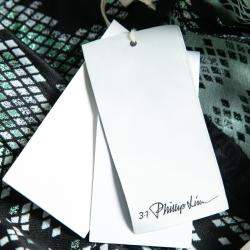 Pre Owned 3.1 Phillip Lim Black Digital Anaconda Pattern Jacquard High Waist Shorts S