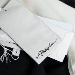 Pre Owned فستان سهرة 3.1 فيليب ليم ديرابية أمامي رقبة غير متماثلة عاجي و أزرق داكن S