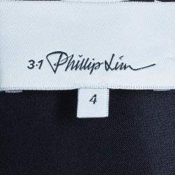3.1 Phillip Lim Black Organza Giupure Lace Detail Blouse S