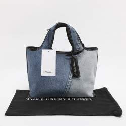 Pre Owned 3.1 Phillip Lim Washed Blue Denim Mini Market Tote