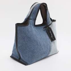 Pre Owned 3.1 Phillip Lim Washed Blue Denim Mini Market Tote