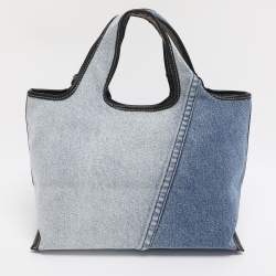 Pre Owned 3.1 Phillip Lim Washed Blue Denim Mini Market Tote