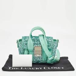 3.1 Phillip Lim Mint Green Glitter and Leather Nano Pashli Satchel