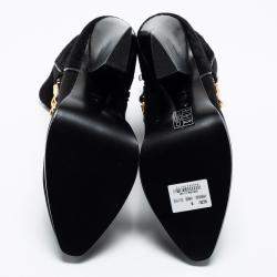 Pre Owned 3.1 Phillip Lim Black Suede And Calf Hair Berlin Chain Detail Ankle Boots Size 38.5