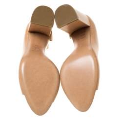 Pre Owned 3.1 Phillip Lim Beige Leather Peep Toe Ankle Strap D'orsay Pumps Size 38.5