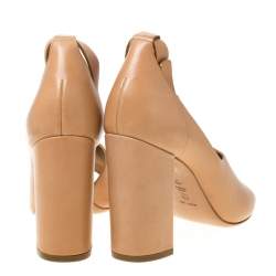 Pre Owned 3.1 Phillip Lim Beige Leather Peep Toe Ankle Strap D'orsay Pumps Size 38.5