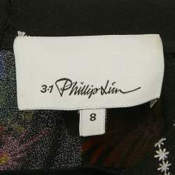 3.1 Phillip Lim Black/Multicolor Floral Print Crepe Cold Shoulder Mini Dress M
