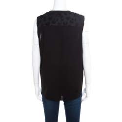 Pre Owned 3.1 Phillip Lim Black Textured High Low Sleeveless Top M